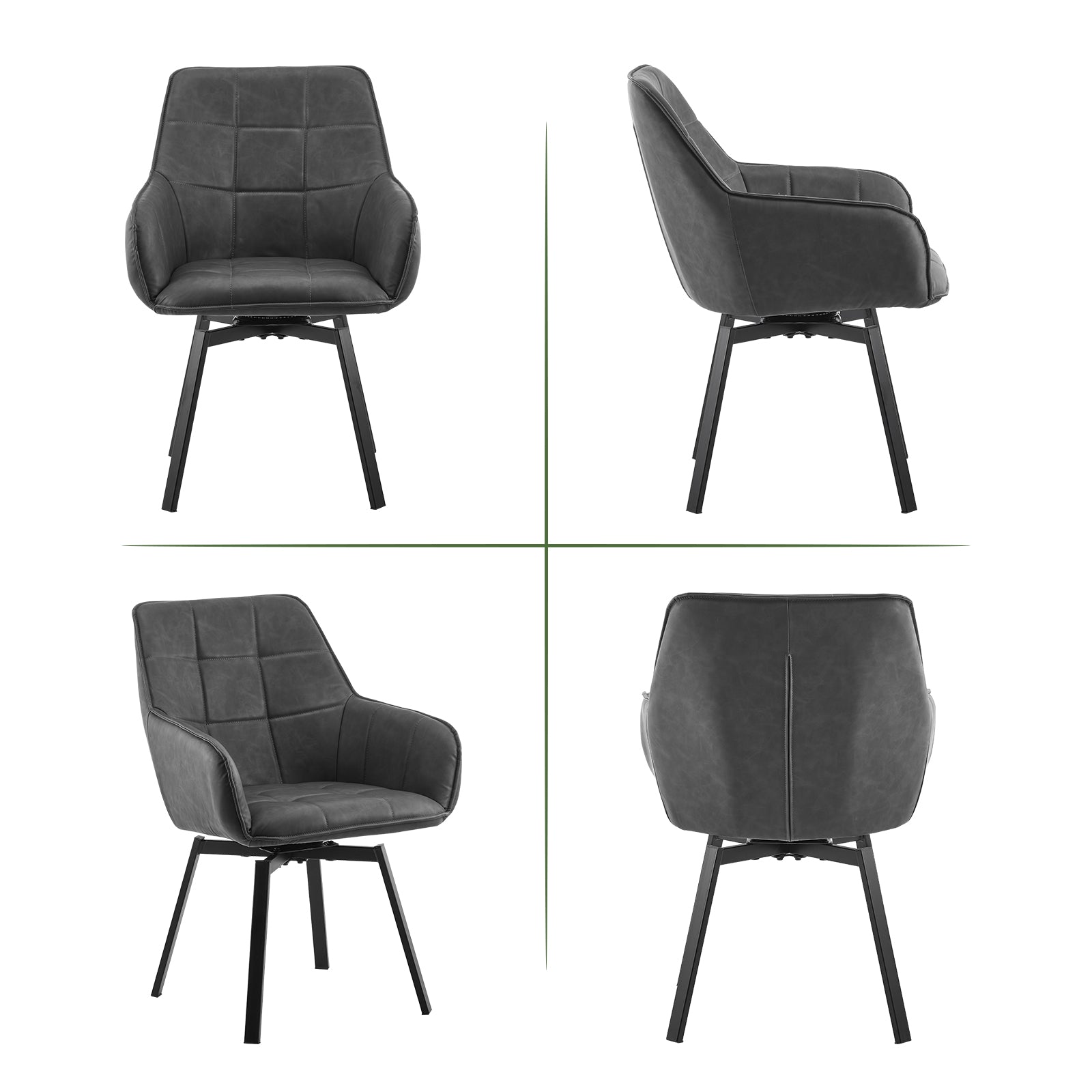 Danyl Armlehnstuhl aus Kunstleder mit drehbar