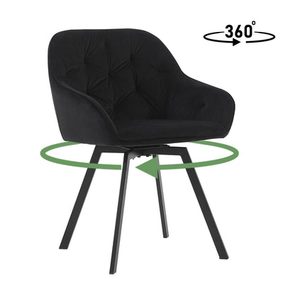 Garvies Armlehnstuhl aus Samt mid Drehbar