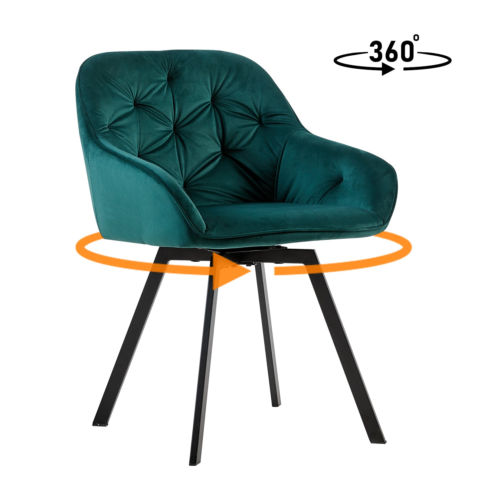 Garvies Armlehnstuhl aus Samt mid Drehbar