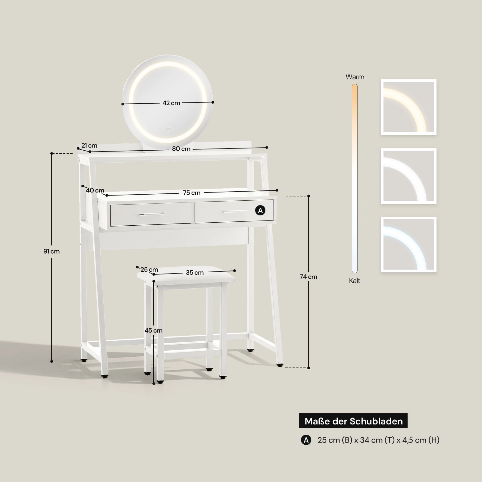 Alvio Schminktisch Set