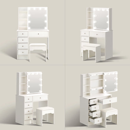 Amya Schminktisch Set mit Schiebespiegel