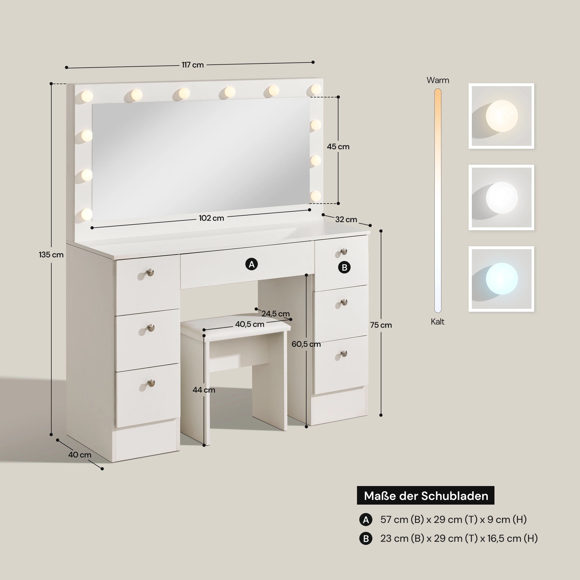 Anier Schminktisch Set