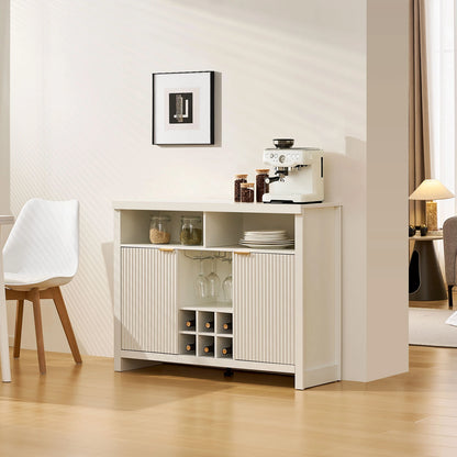 Weißer Weinschrank mit Glashalter