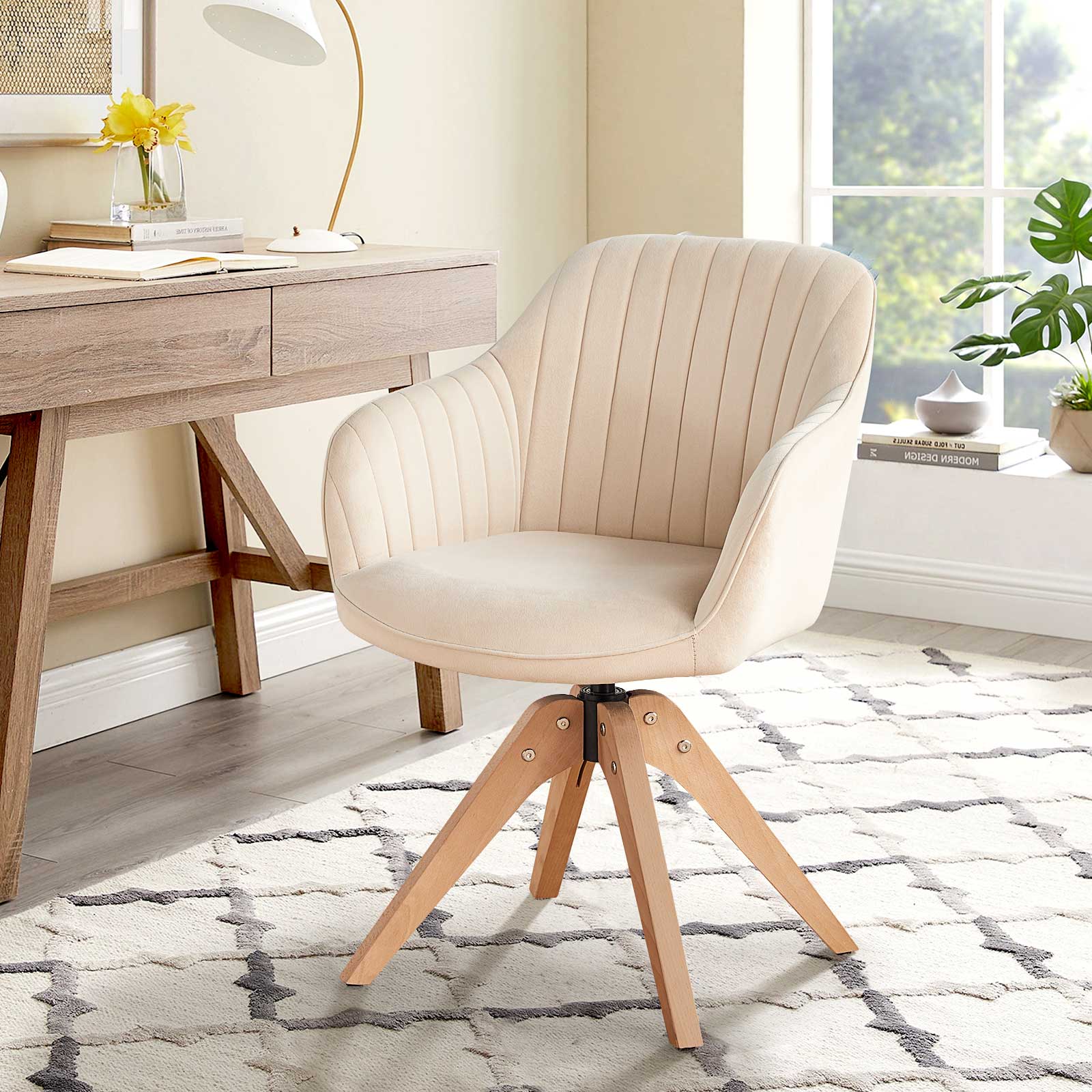 Aven Esszimmerstuhl aus Samt mit Drehbarer