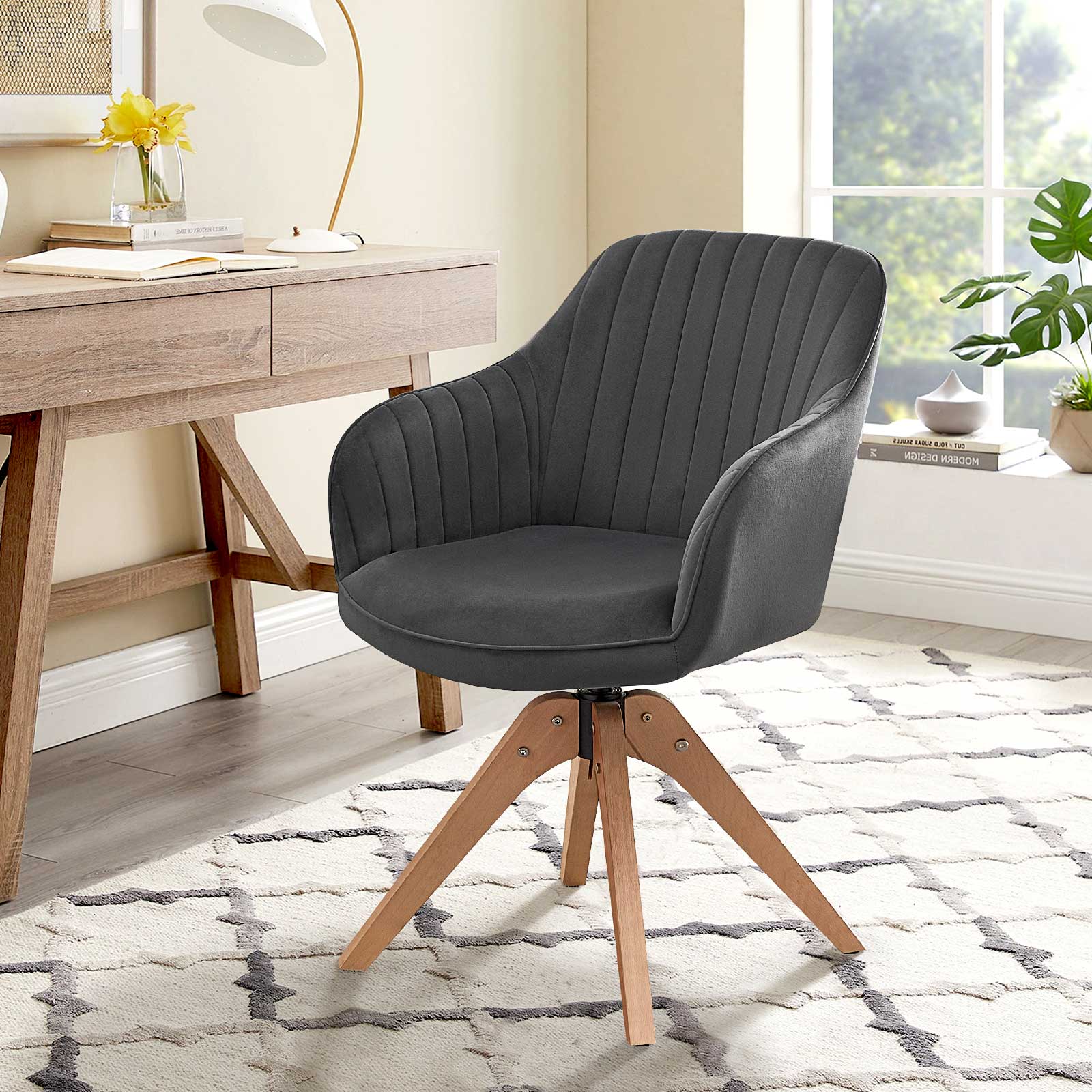 Aven Esszimmerstuhl aus Samt mit Drehbarer