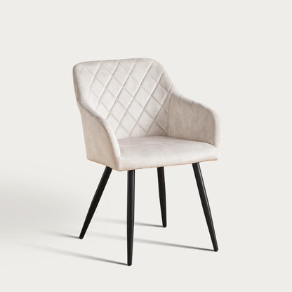 Moree Esszimmerstühle aus Samt mit Diamant-Steppung[2er-Set]