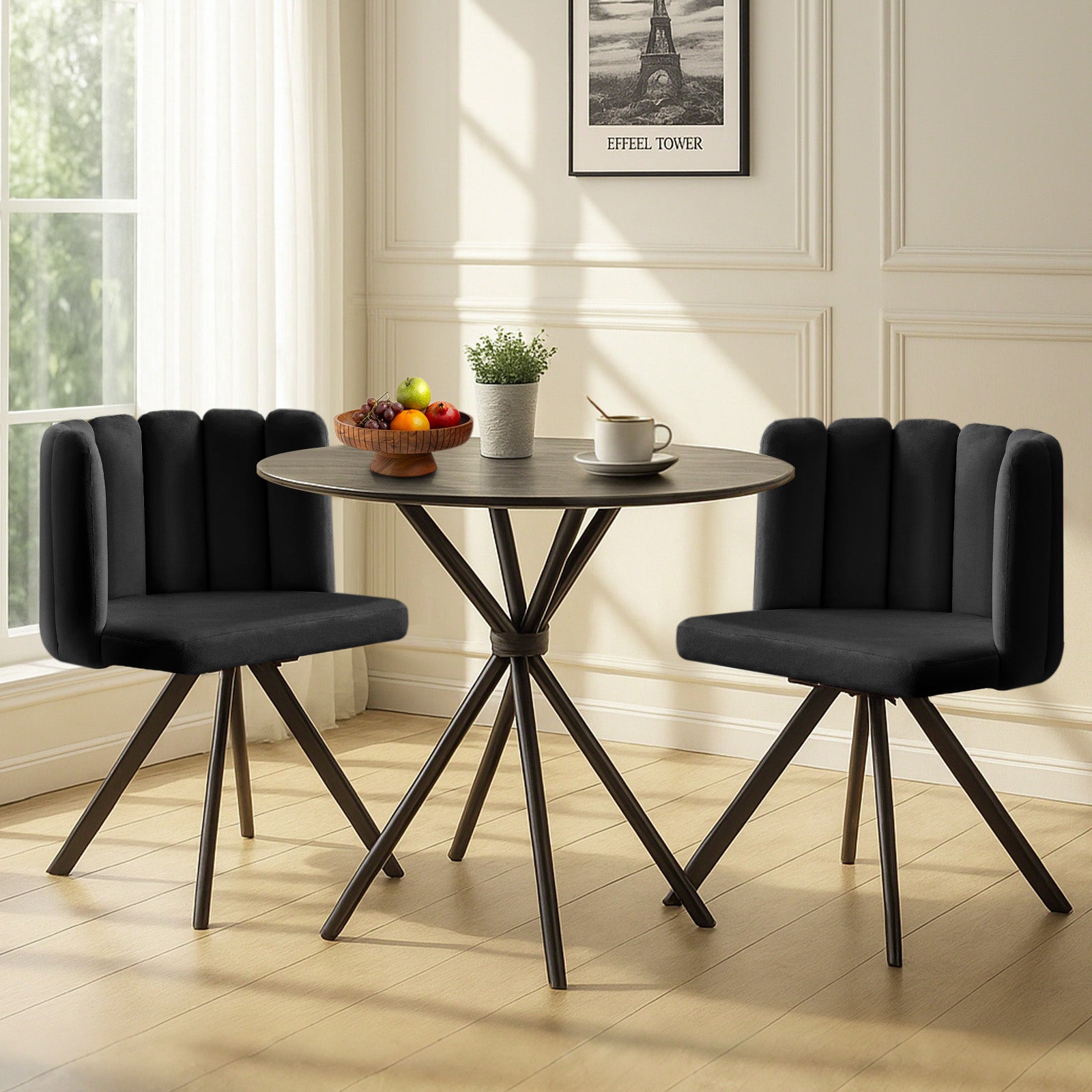 Fleur Esszimmerstuhl aus Samt mit Drehbarer