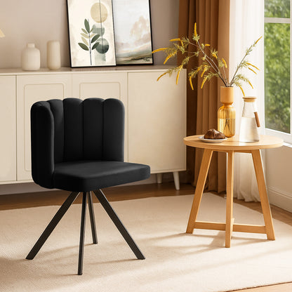 Fleur Esszimmerstuhl aus Samt mit Drehbarer