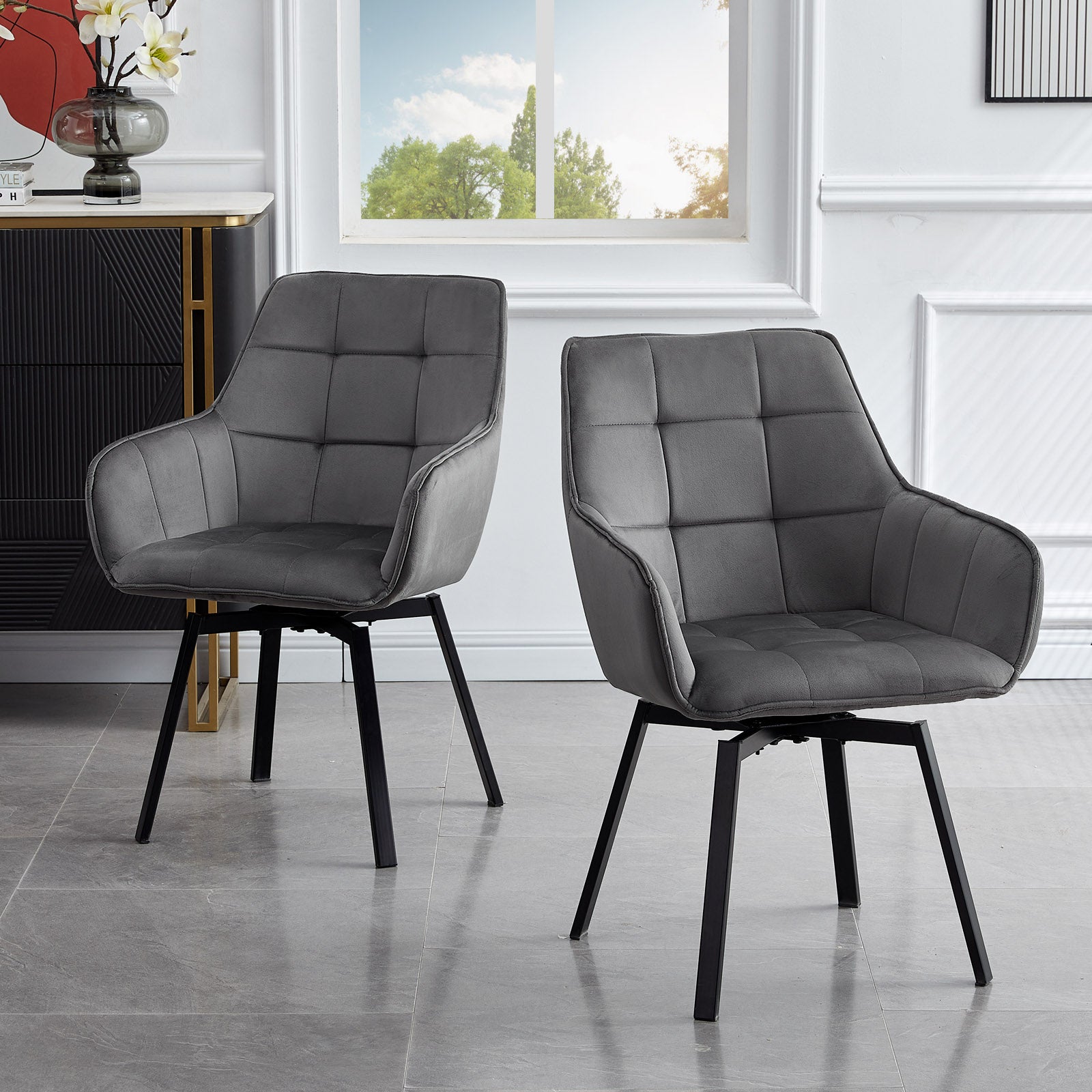 Danyl Armlehnstuhl drehbar aus Samt