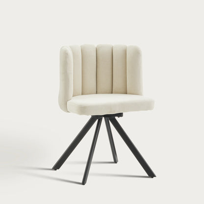 Fleur Esszimmerstuhl aus Chenille mit Drehbarer