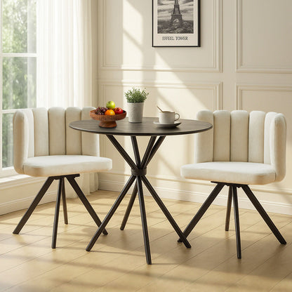 Fleur Esszimmerstuhl aus Chenille mit Drehbarer