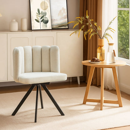 Fleur Esszimmerstuhl aus Chenille mit Drehbarer