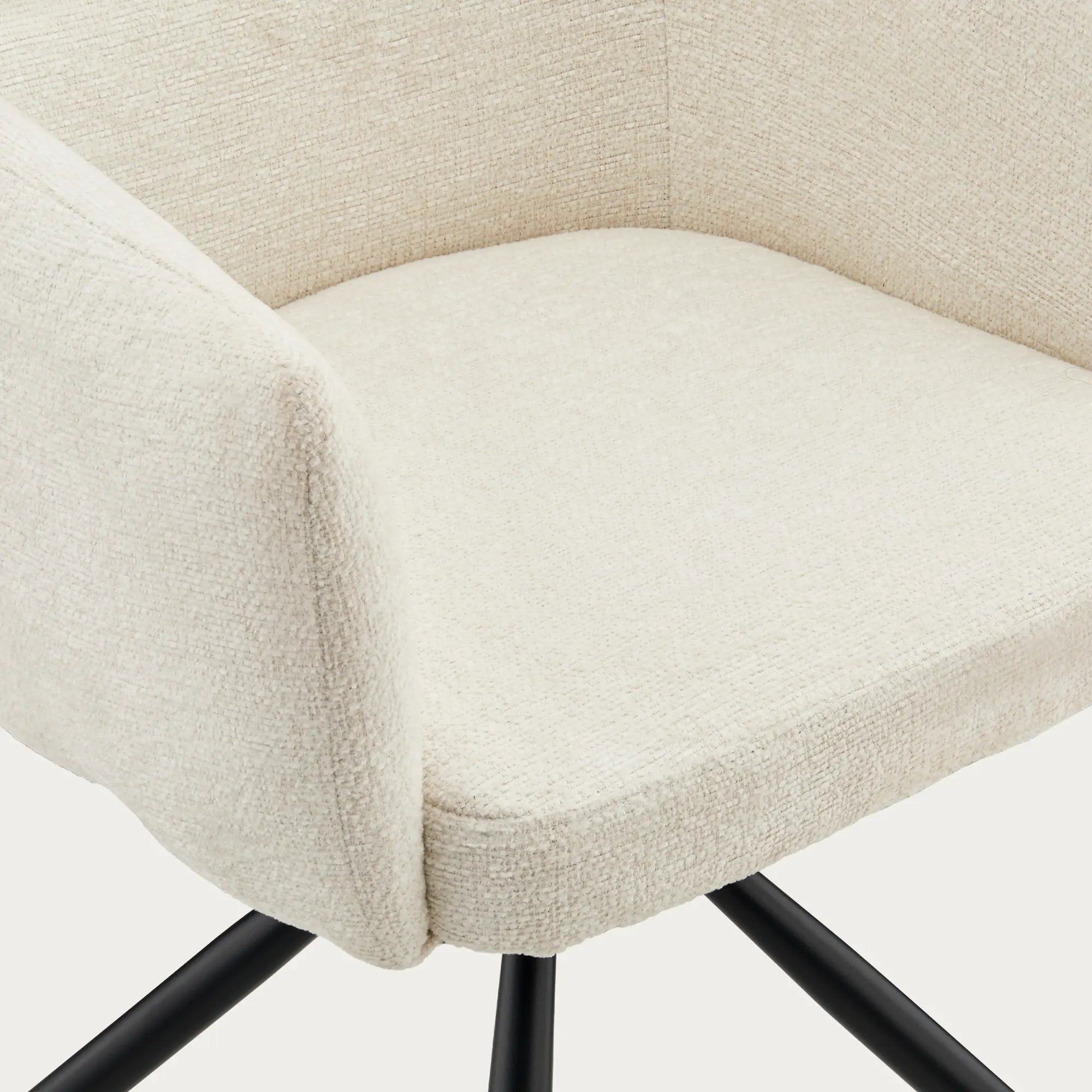 Castoro Esszimmerstuhl aus Chenille mit Drehbarer