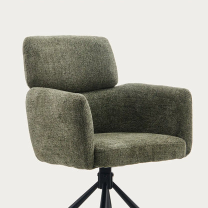 Castoro Esszimmerstuhl aus Chenille mit Drehbarer