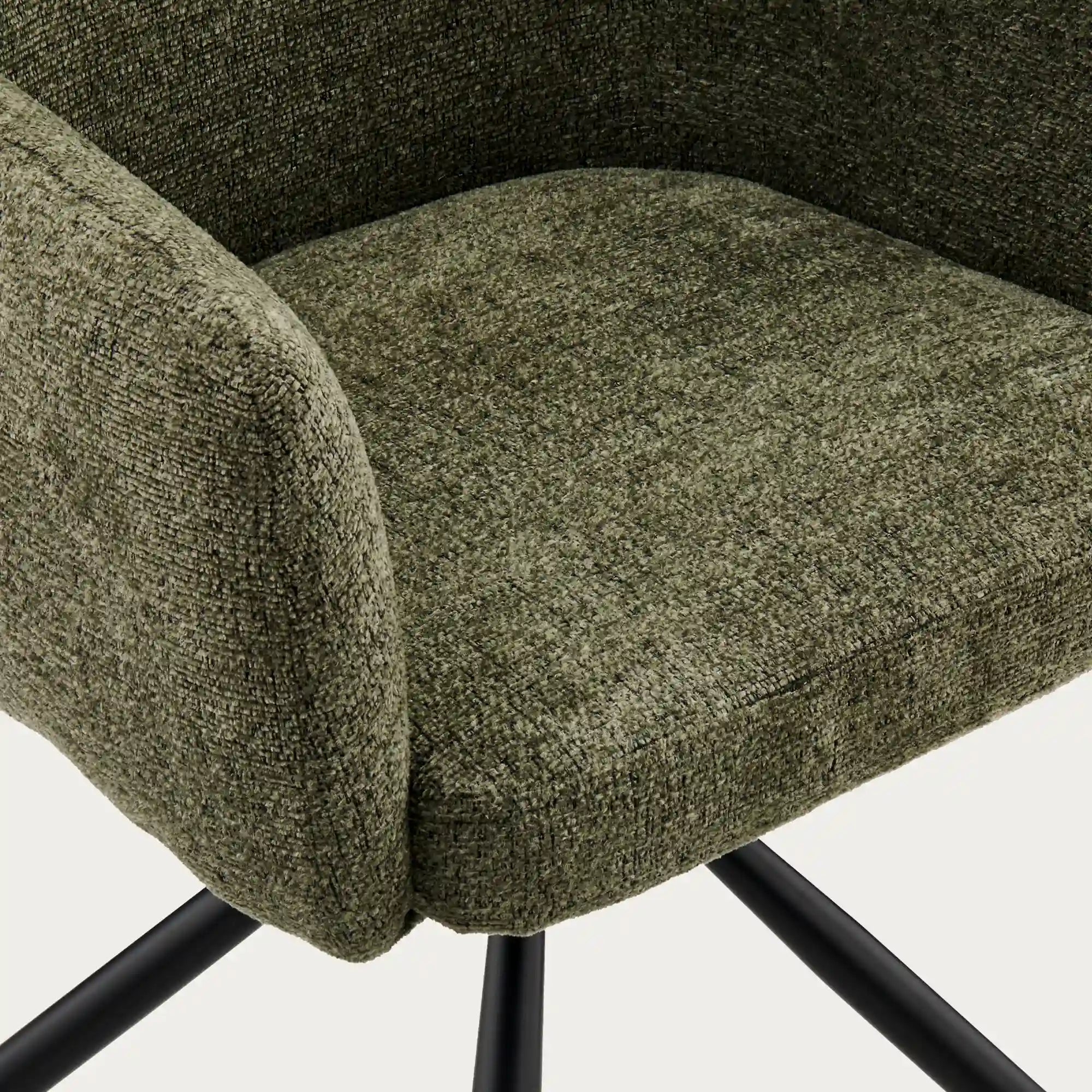 Castoro Esszimmerstuhl aus Chenille mit Drehbarer