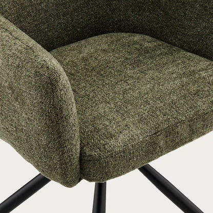 Castoro Esszimmerstuhl aus Chenille mit Drehbarer