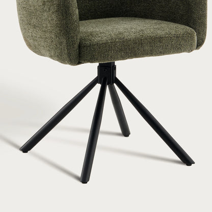 Castoro Esszimmerstuhl aus Chenille mit Drehbarer