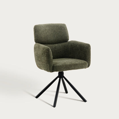 Castoro Esszimmerstuhl aus Chenille mit Drehbarer