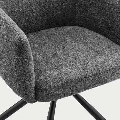 Castoro Esszimmerstuhl aus Chenille mit Drehbarer