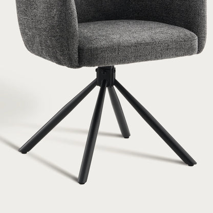 Castoro Esszimmerstuhl aus Chenille mit Drehbarer