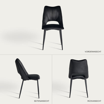 Evo Esszimmerstuhl aus Samt[2er-Set]