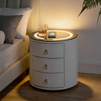 Cirona Runder Nachttisch mit LED-Licht