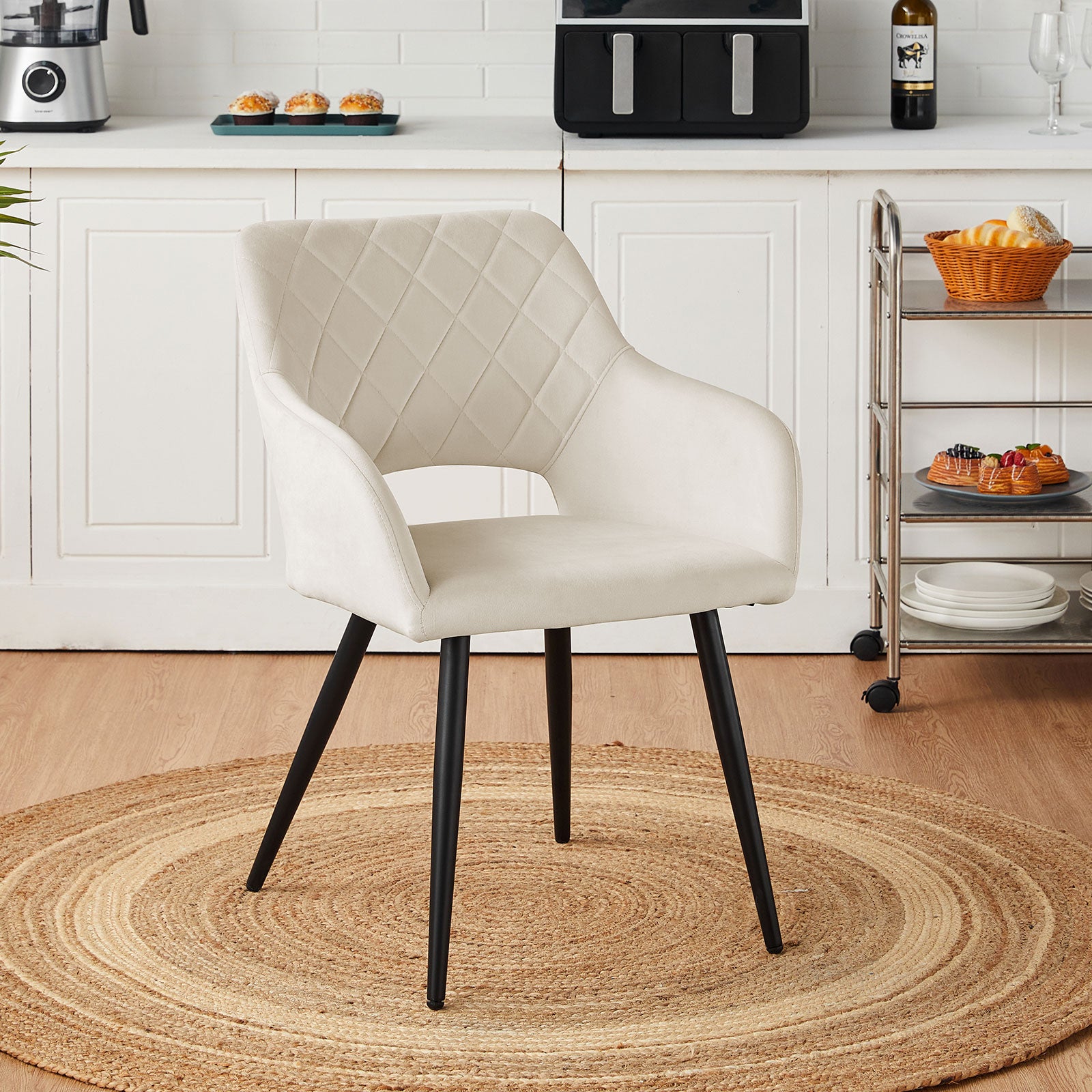 Kieran Esszimmerstühle aus Samt[2er-Set]