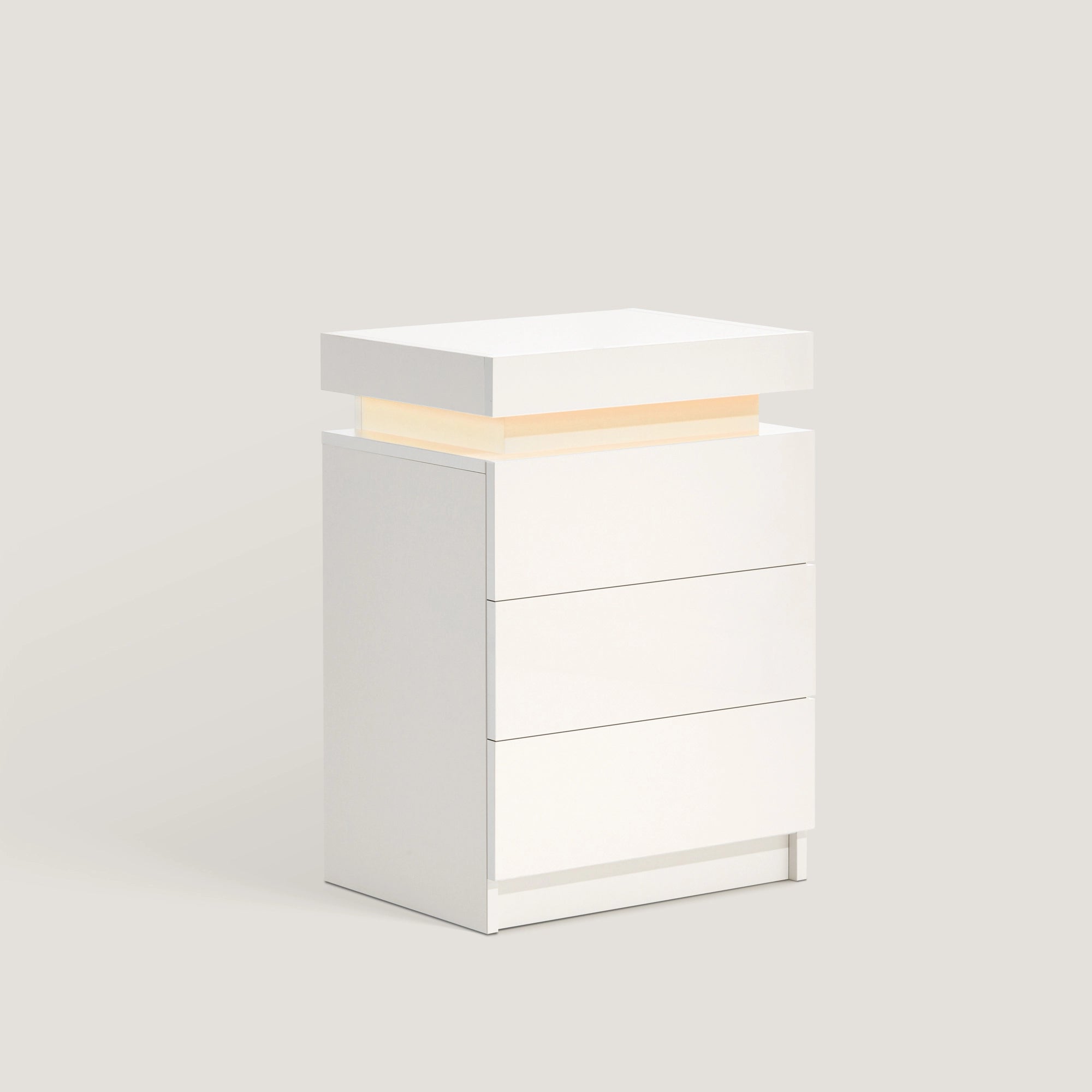 Kumar Nachttisch mit LED-Licht [3 Schubladen]