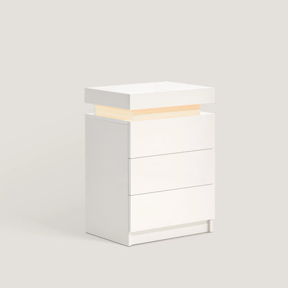 Kumar Nachttisch mit LED-Licht [3 Schubladen]