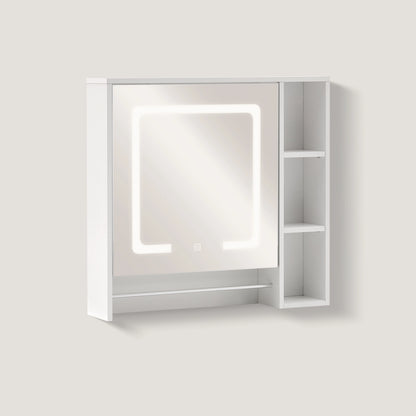 Tavion Spiegelschrank Bad mit Beleuchtung [1 Tür + 3 Regale]