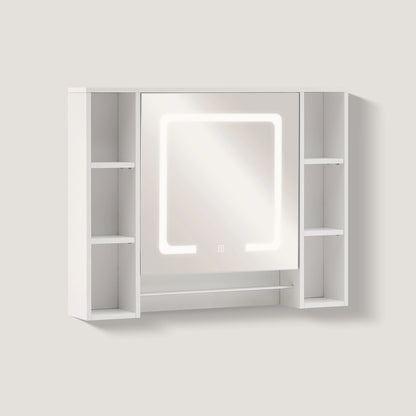Tavion Spiegelschrank Bad mit Beleuchtung [1 Tür+6 Regale]