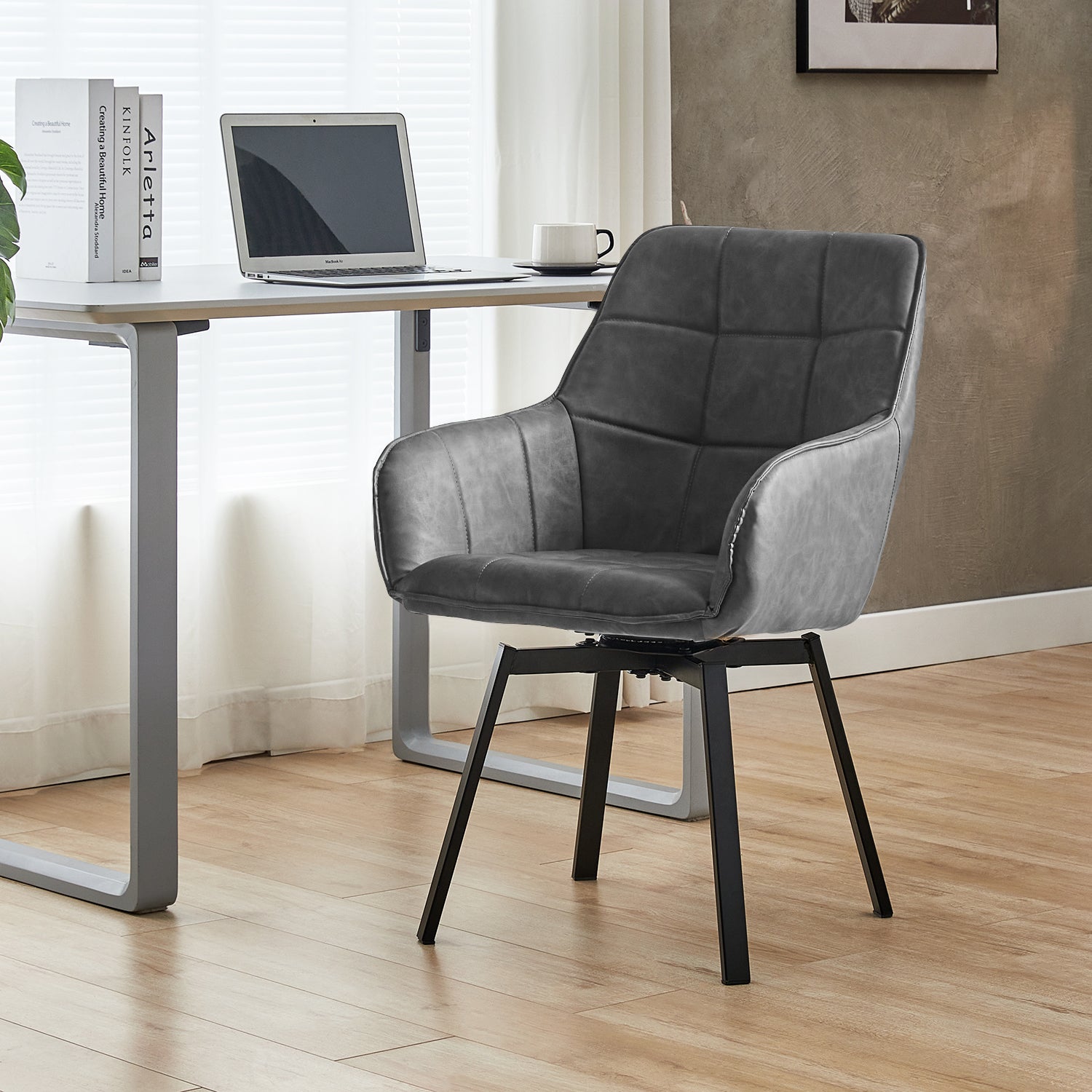 Danyl Armlehnstuhl aus Kunstleder mit drehbar