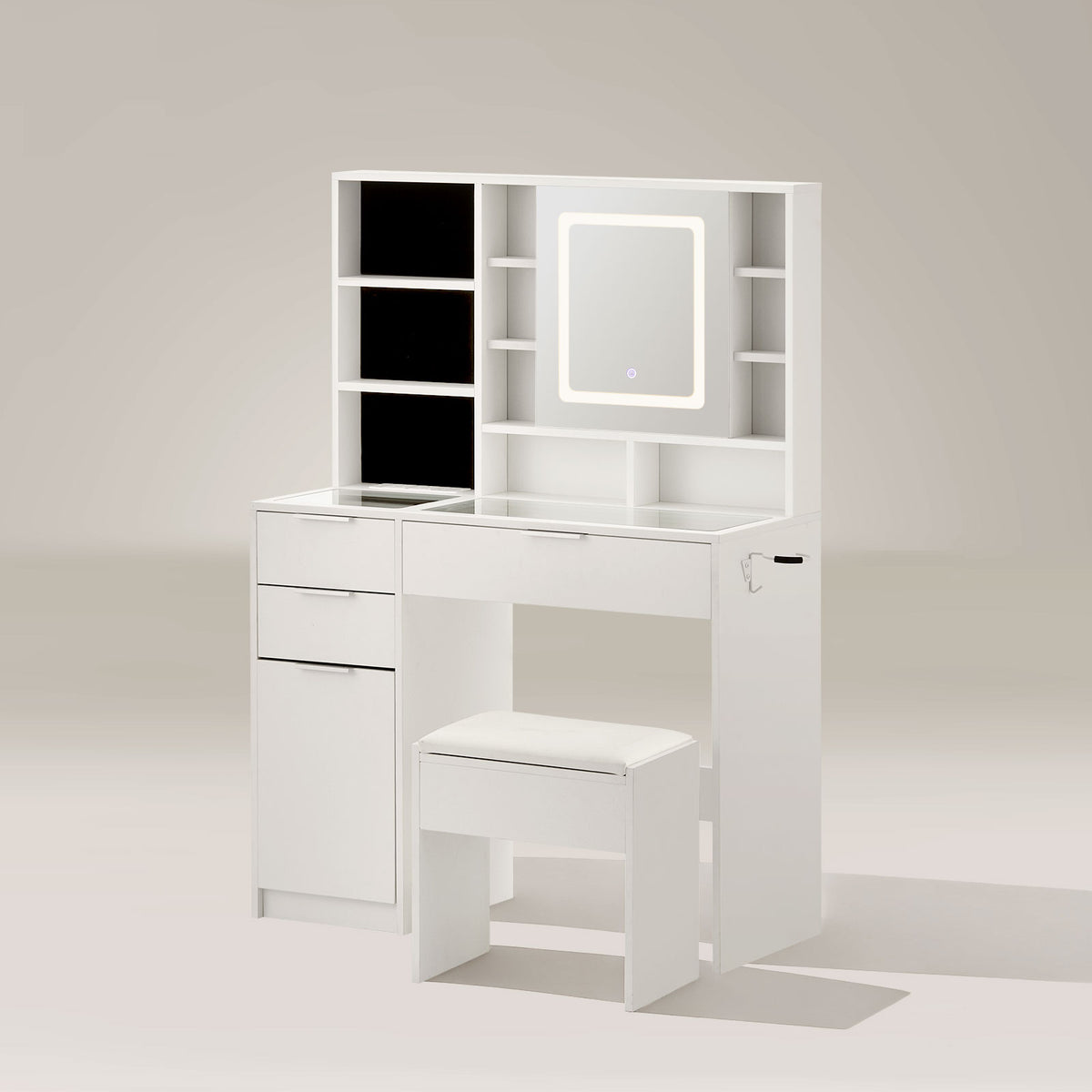Dorla Schminktisch mit Schmuckaufbewahrung & Hocker
