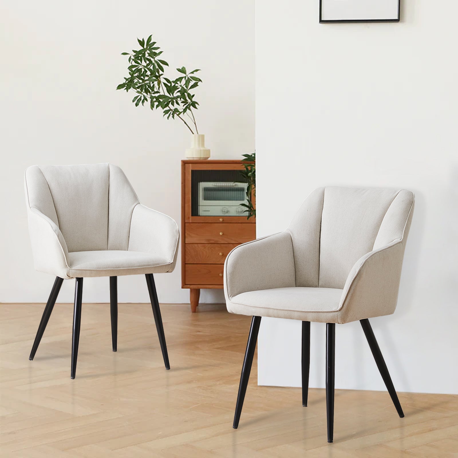 Tova Esszimmerstuhl aus Leinen[2er Set]