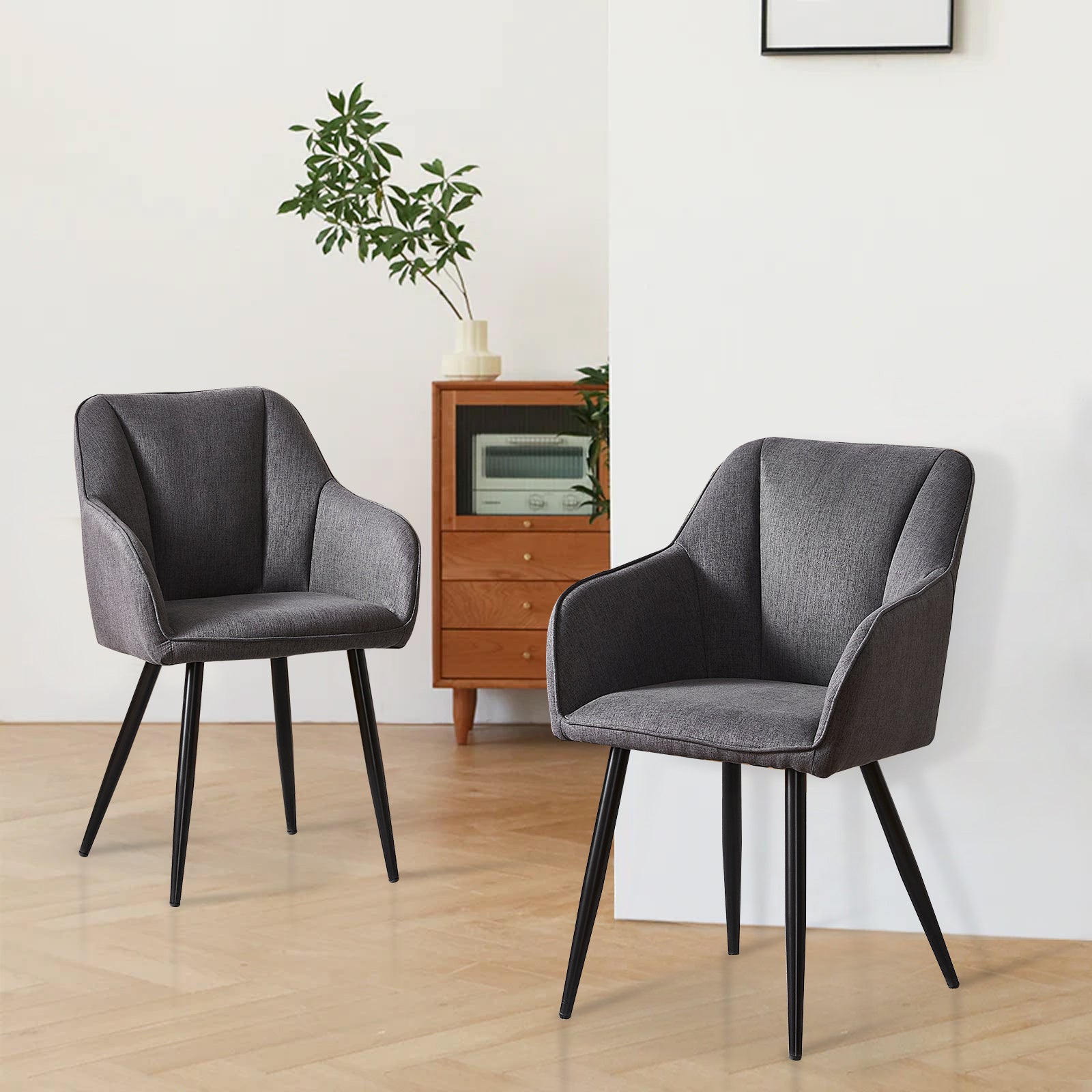 Tova Esszimmerstuhl aus Leinen[2er Set]