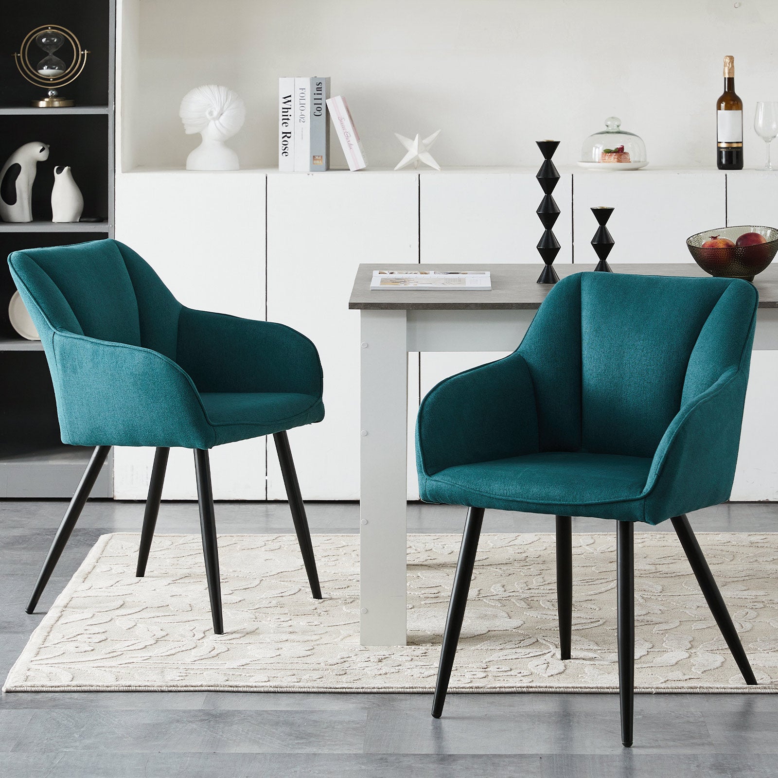 Tova Esszimmerstuhl aus Leinen[2er Set]