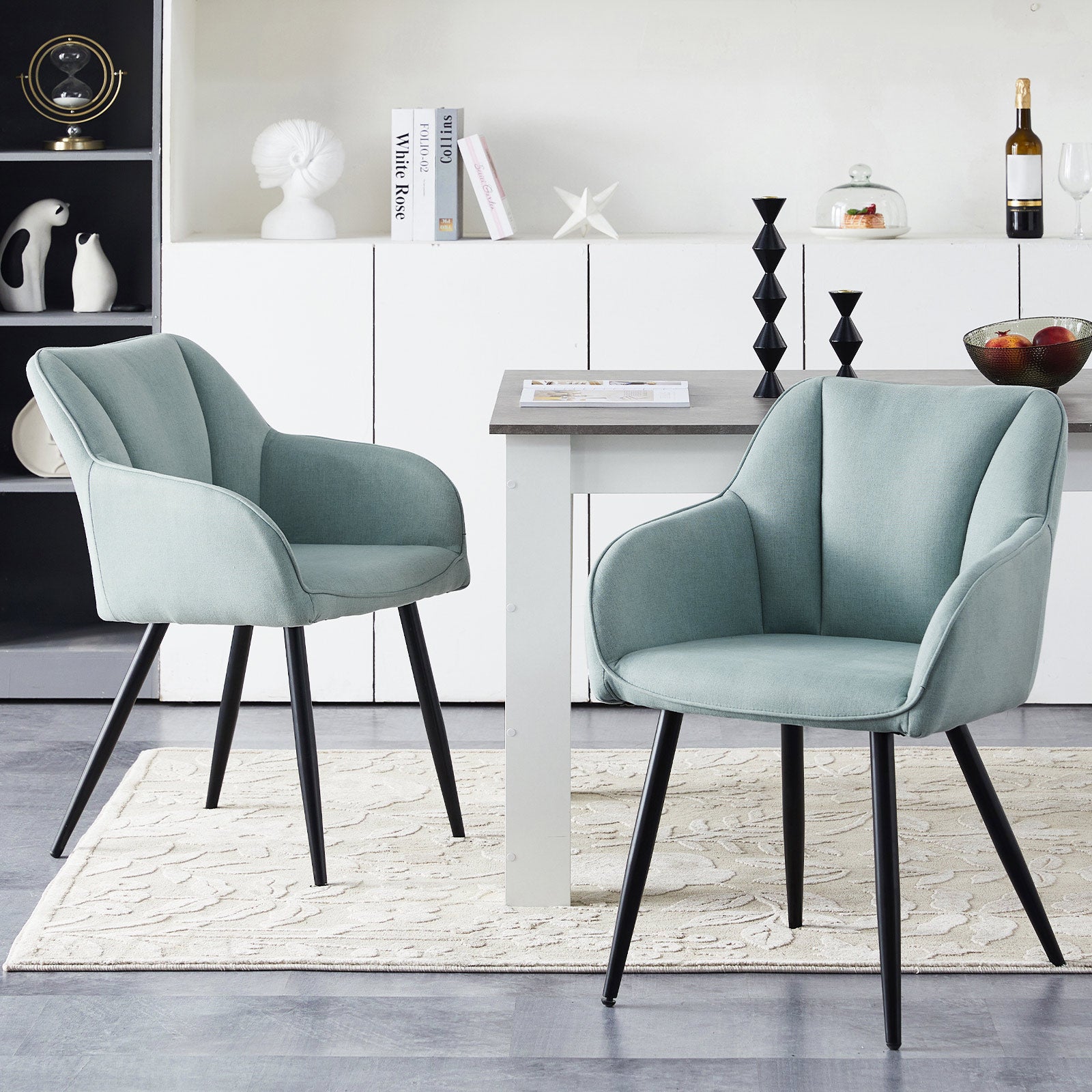 Tova Esszimmerstuhl aus Leinen[2er Set]