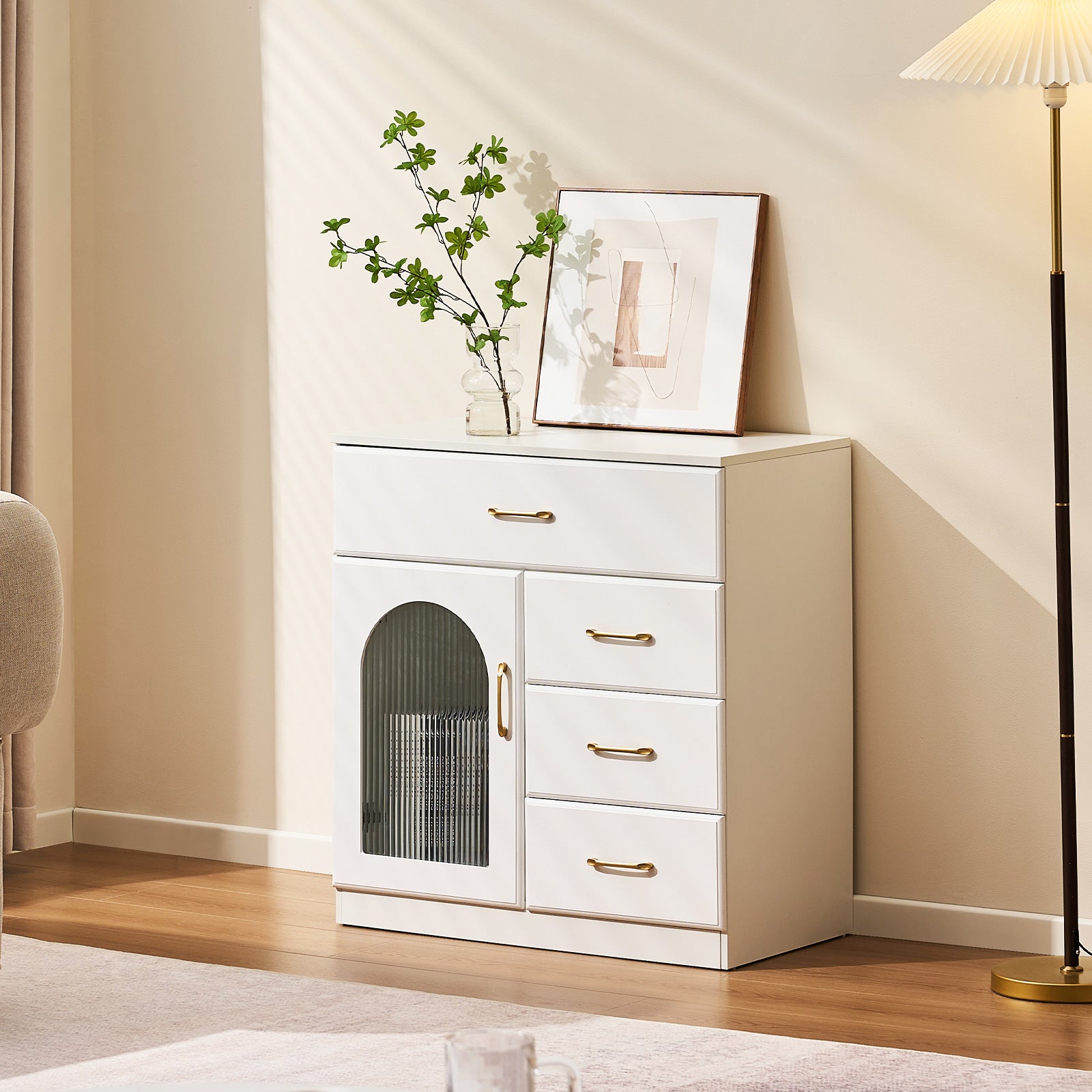 HEDDA Kommode Weiß mit Schubladen