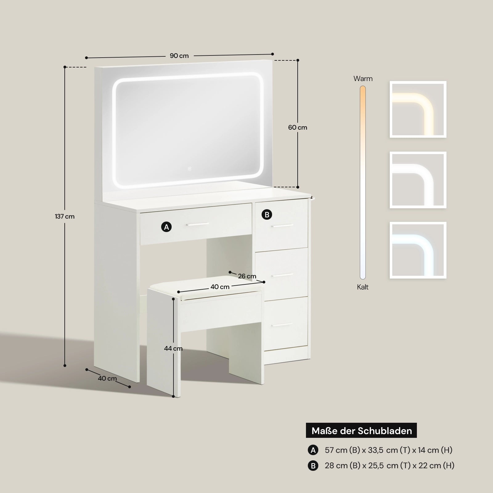 Luna Schminktisch Set