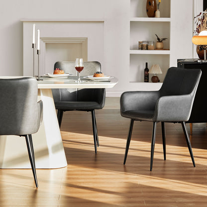 Muhsina Armlehnstühle aus Kunstleder (2er-Set)