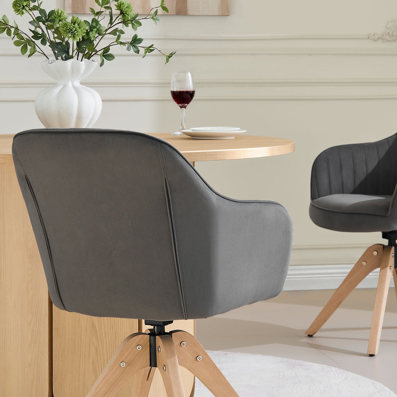 Aven Esszimmerstuhl aus Samt mit Drehbarer