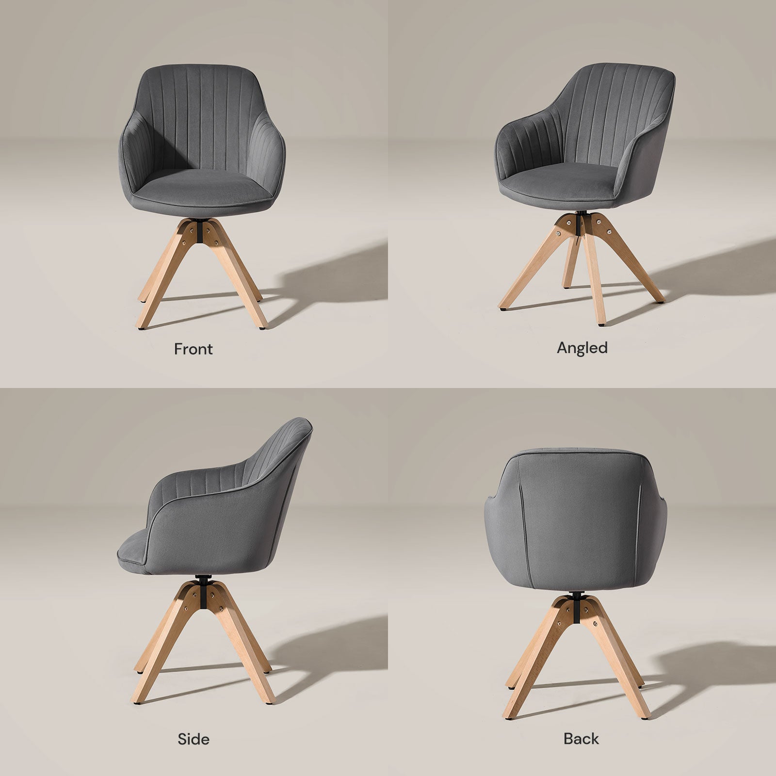 Aven Esszimmerstuhl aus Samt mit Drehbarer