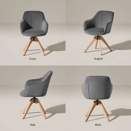 Aven Esszimmerstuhl aus Samt mit Drehbarer