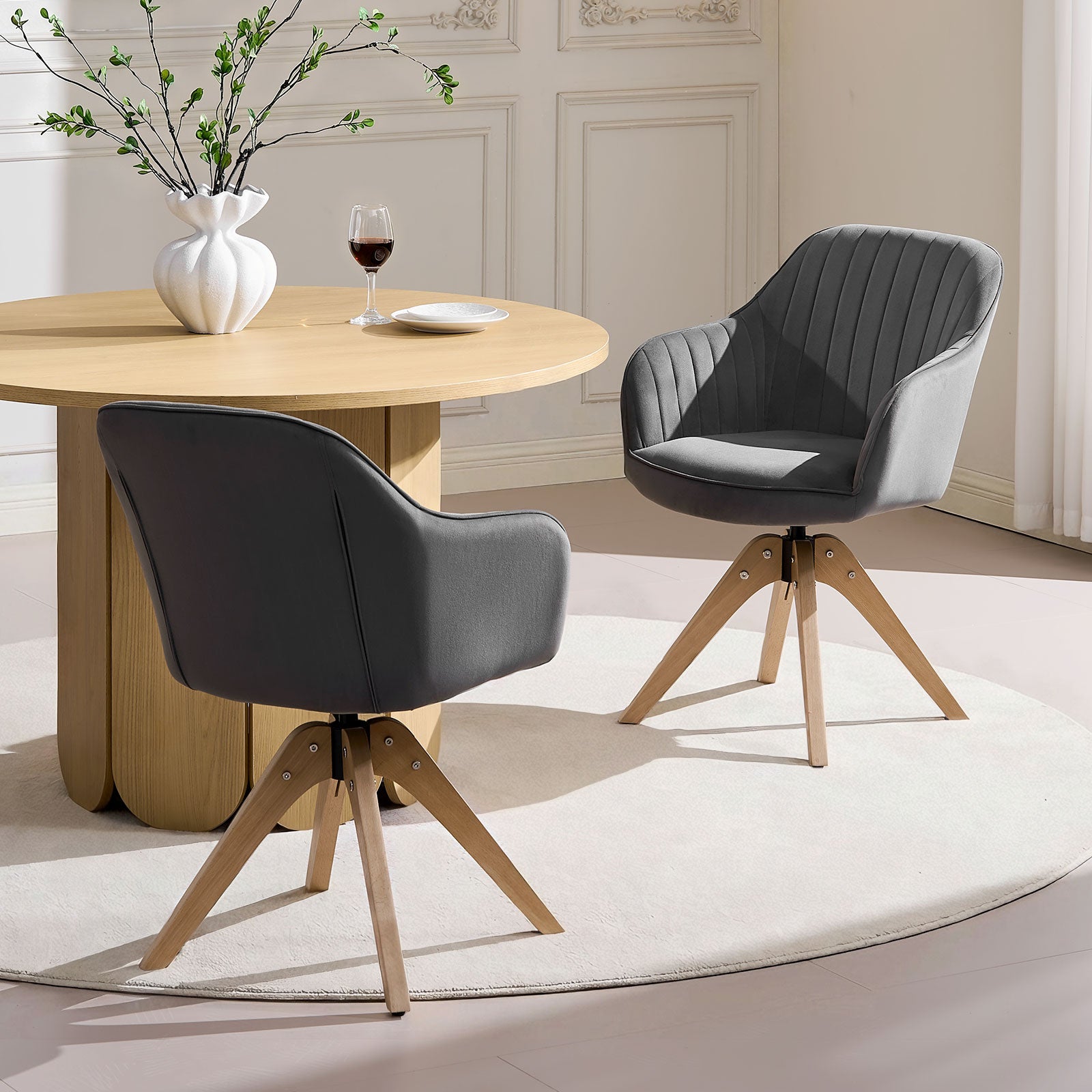 Aven Esszimmerstuhl aus Samt mit Drehbarer