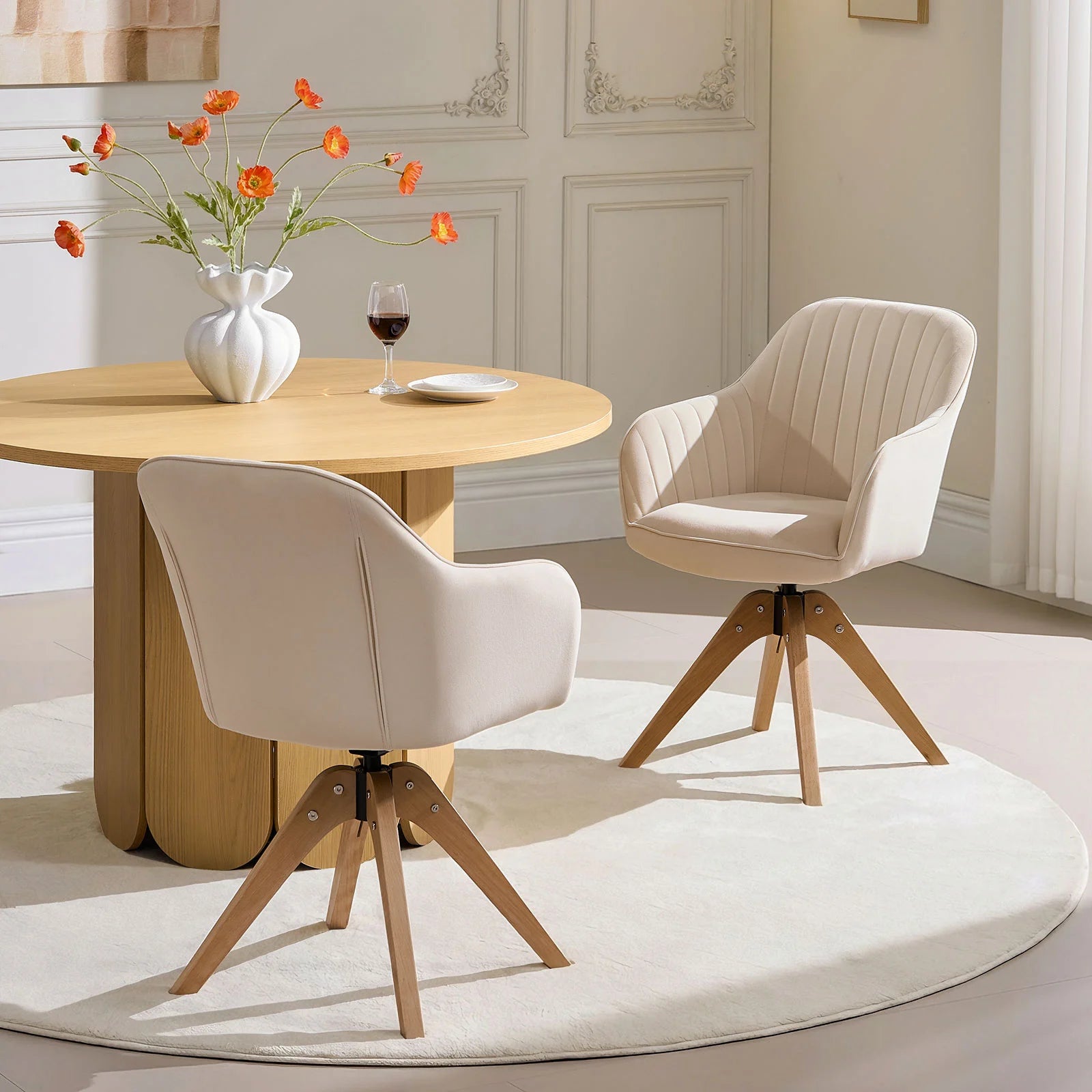 Aven Esszimmerstuhl aus Samt mit Drehbarer