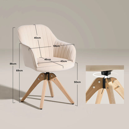 Aven Esszimmerstuhl aus Samt mit Drehbarer