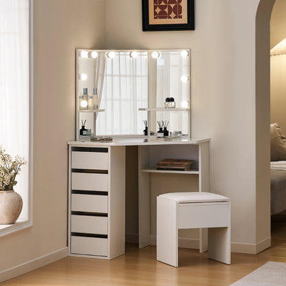 Rosa Eckschminktisch Set