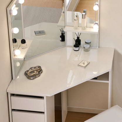 Rosa Eckschminktisch Set