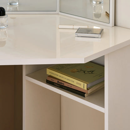 Rosa Eckschminktisch Set