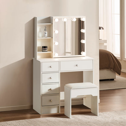 Amya Schminktisch Set mit Schiebespiegel
